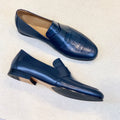 HM Men's Loafer Blue Calfskin 539702