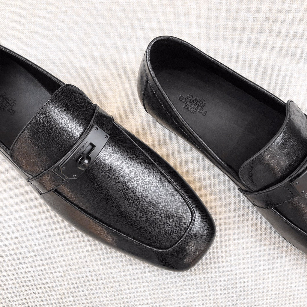 HM Men's Loafer Black Calfskin 539740