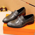 HM Men's Loafer Metallic Gray Patent Leather 637348