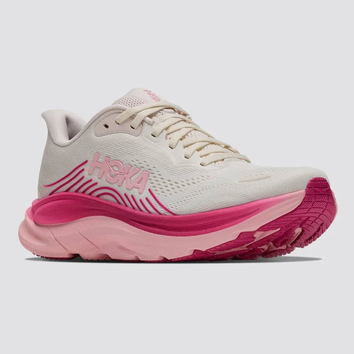 HOKA Women's CLIFTON 11 WIDE - ROSE CREAM / DEWY PINK