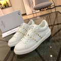 Rockstud Untitled White Calfskin Gold Embellishments