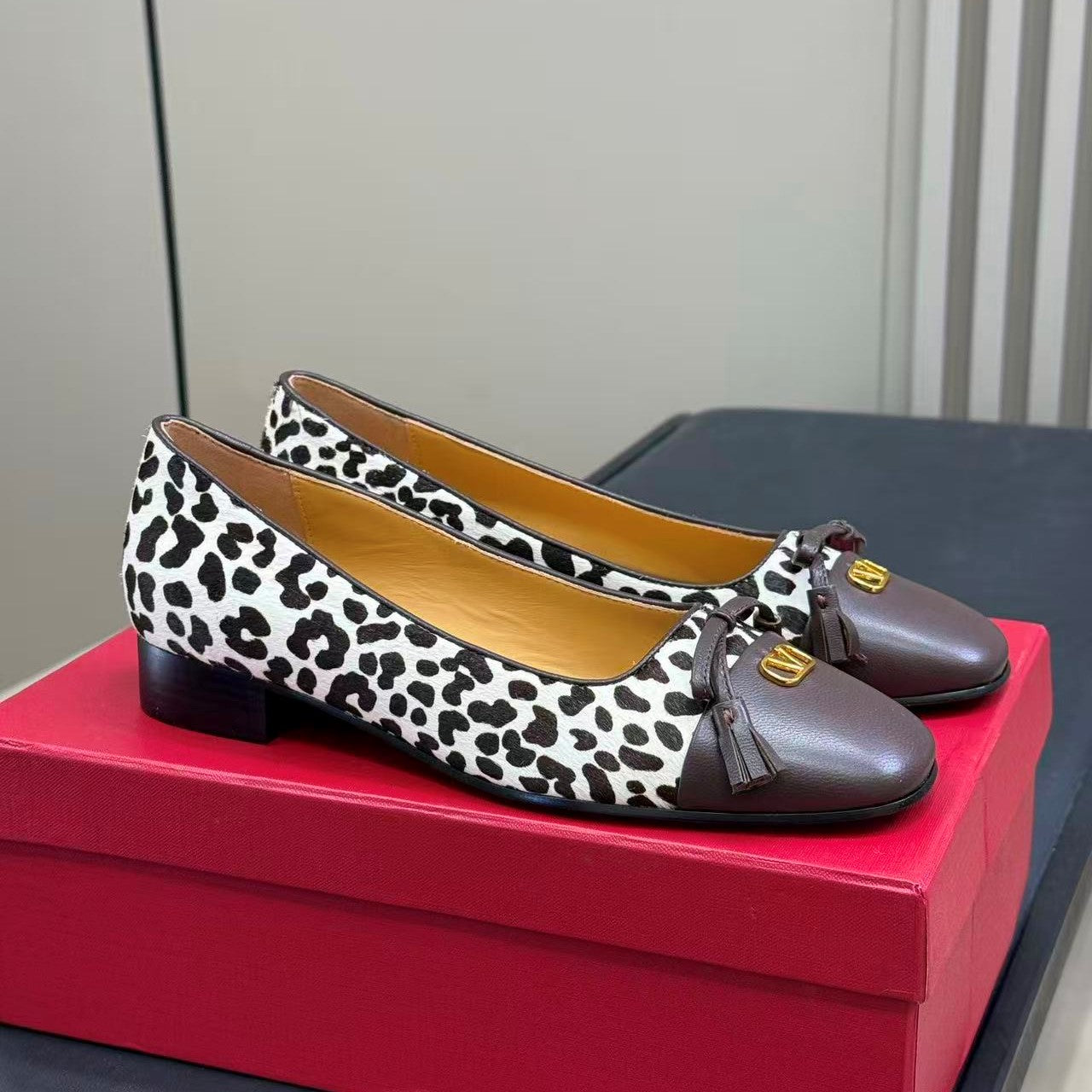 Valet Du Roi Ballerina Pony-Effect Coffee Calfskin