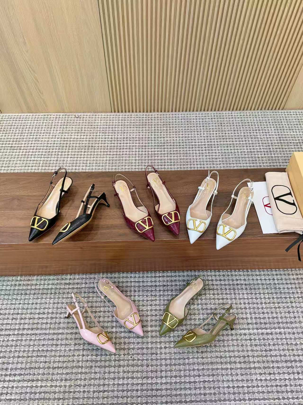 Valentino Five-Colors Open-back Slingback 40 in Cow Patent