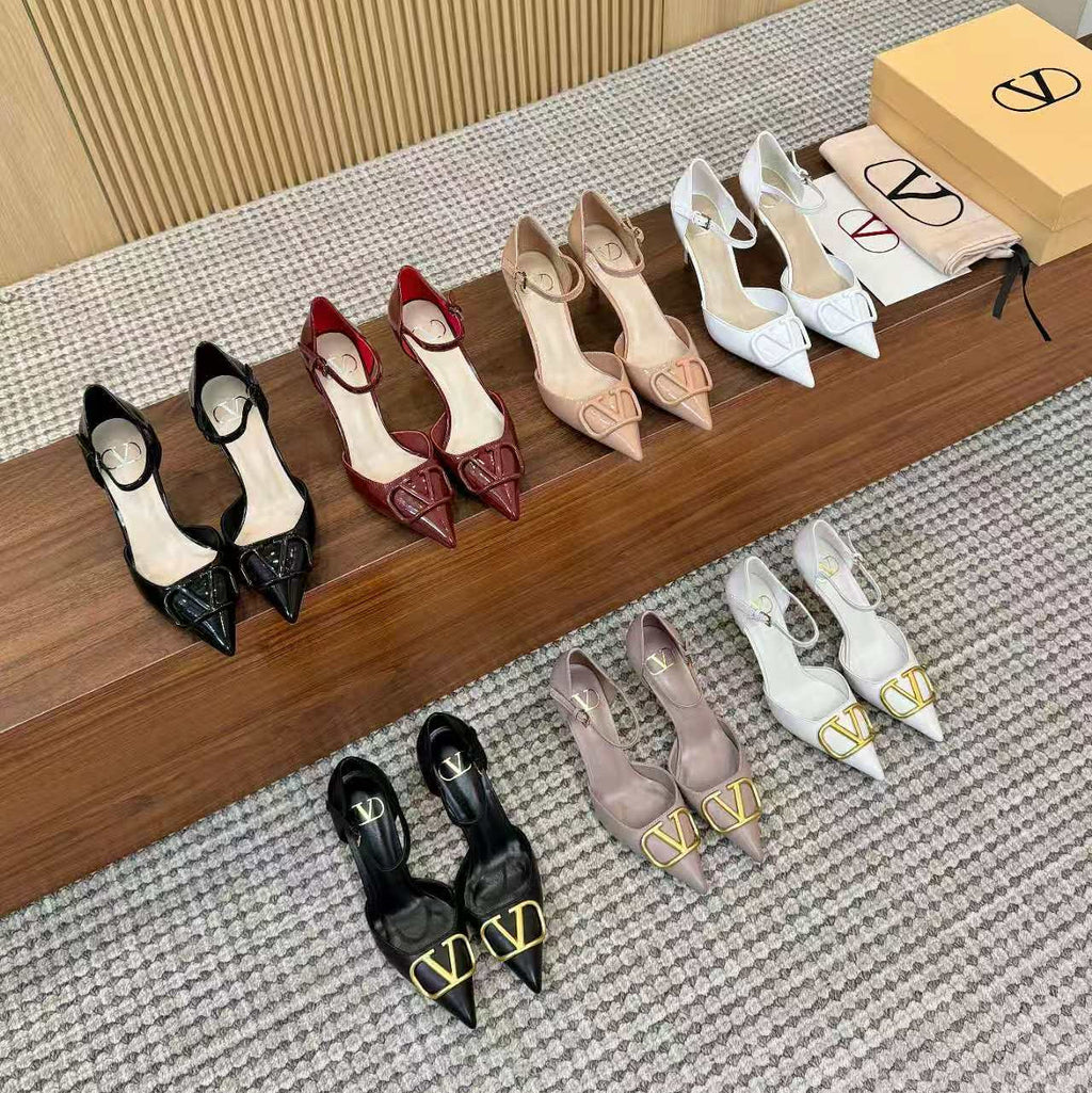 Valentino Seven-Color Open-Back Slingback 75 in Cow Patent