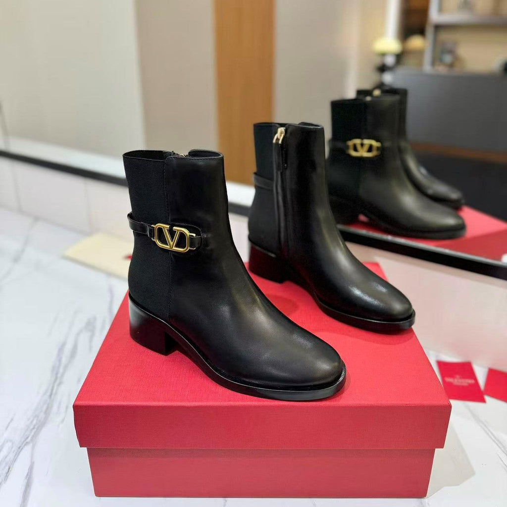 Vlogo Signature Ankle Boot 30mm Black Calfskin