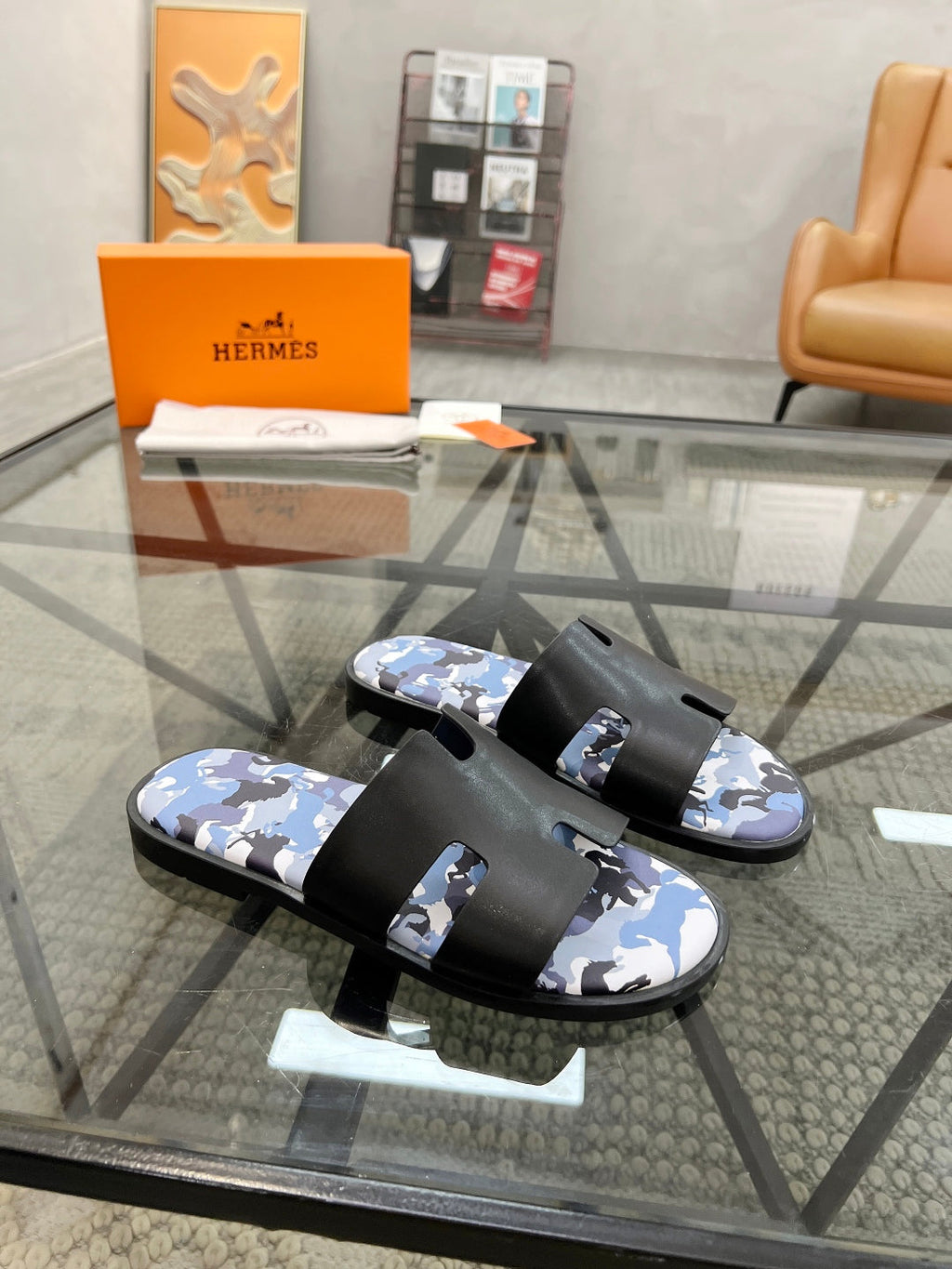 HM Men's Slides Calfskin 544622
