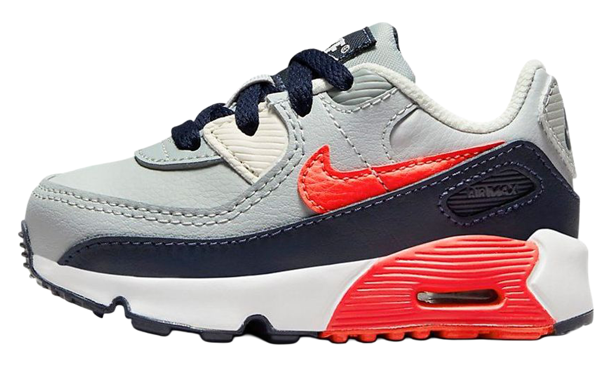 Air Max 90 Leather TD "Light Smoke Grey Bright Crimson" CD6868 021