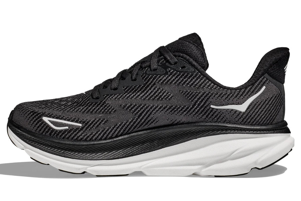 Hoka Mens Clifton 9 Wide - Black/White (1132210-BWHT)