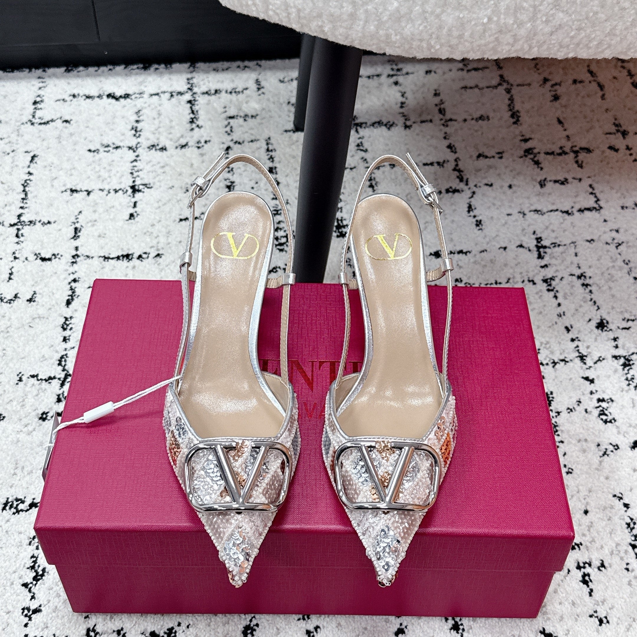 VT Signature Slingback Sliver Sequined & Beaded 617364