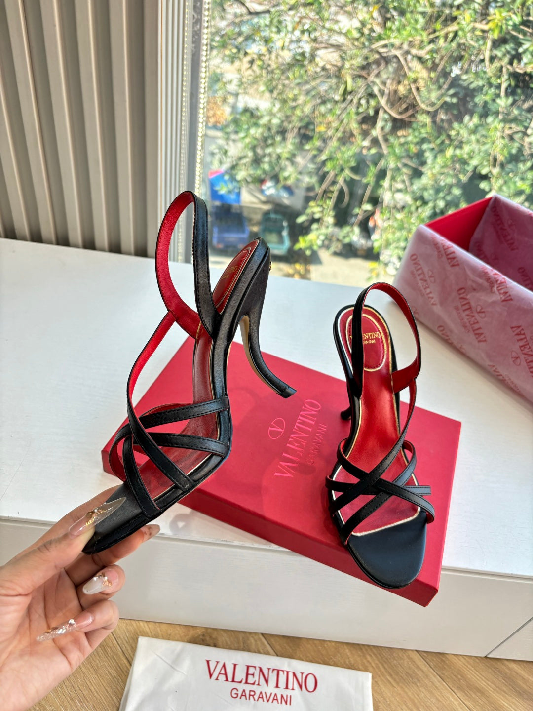 Valentino Fetishique Sandal 10.5cm Black Leather 702282