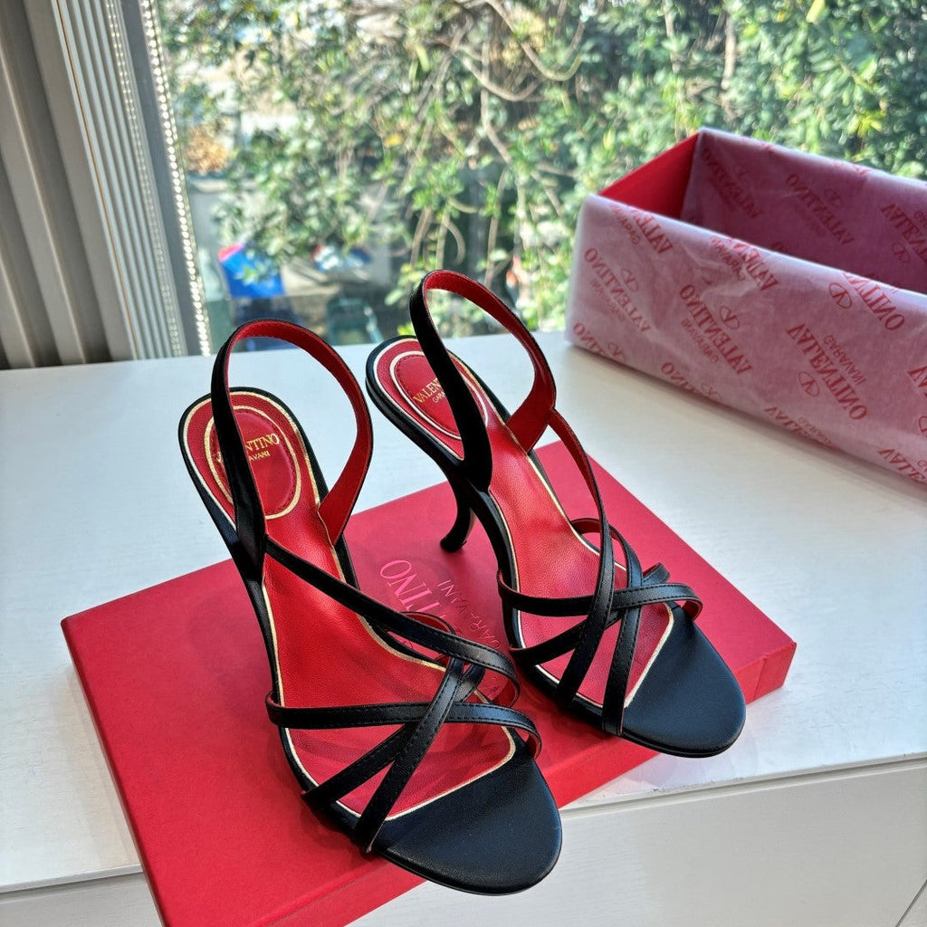 Valentino Fetishique Sandal 10.5cm Black Leather 702282
