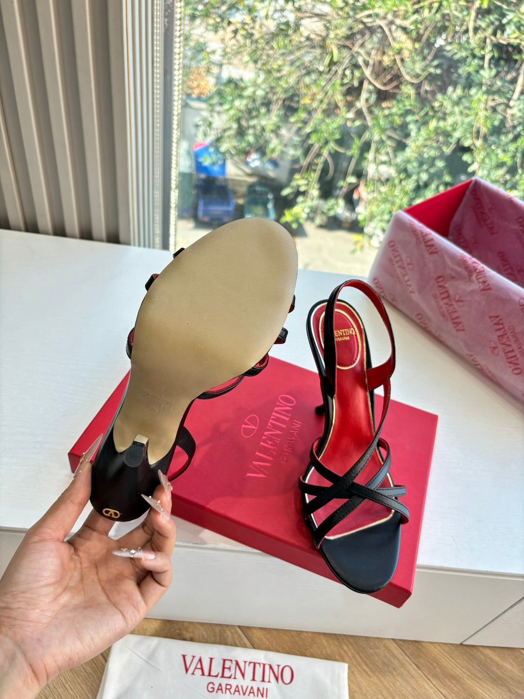 Valentino Fetishique Sandal 10.5cm Black Leather 702282