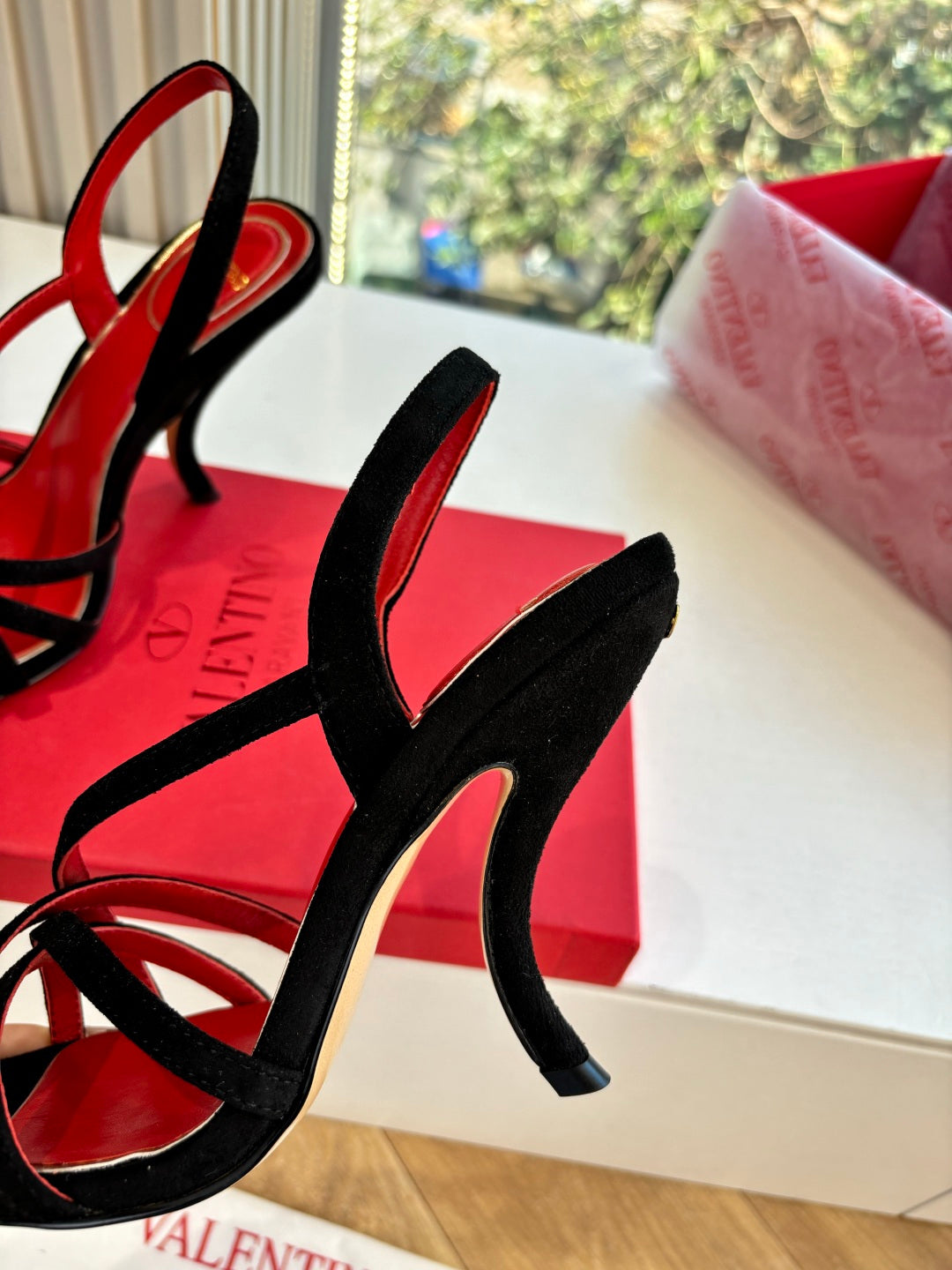 Valentino Fetishique Sandal 10.5cm Black Suede 702290