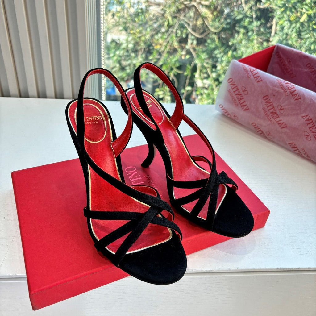 Valentino Fetishique Sandal 10.5cm Black Suede 702290