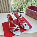 Valentino Fetishique Sandal 10.5cm Sliver Leather 702286