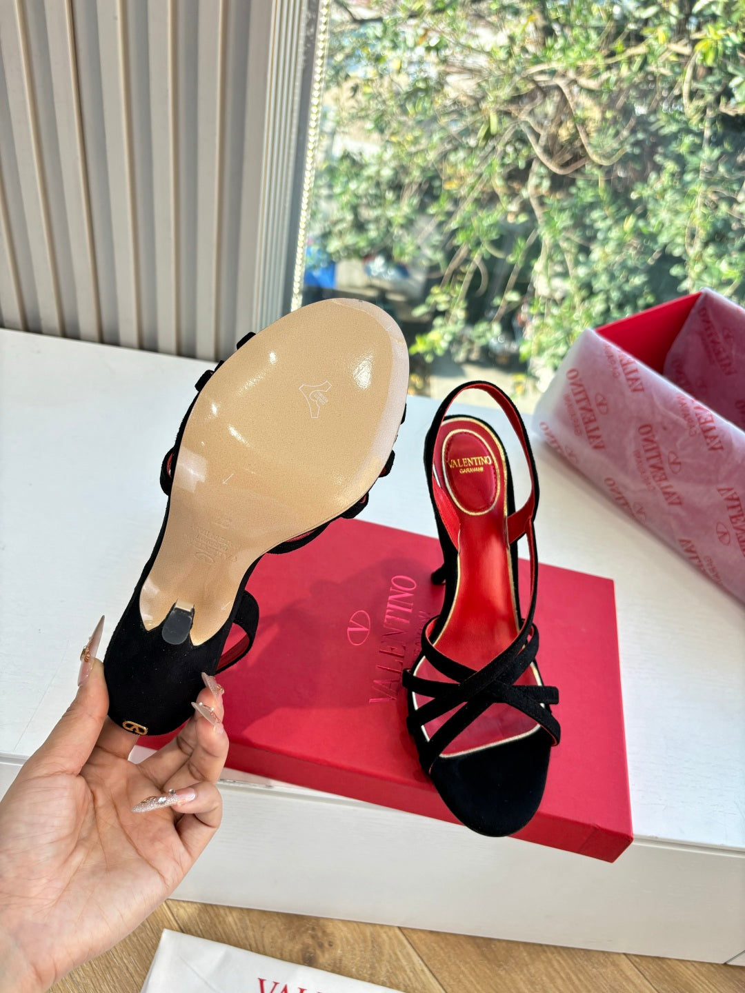 Valentino Fetishique Sandal 10.5cm Black Suede 702290