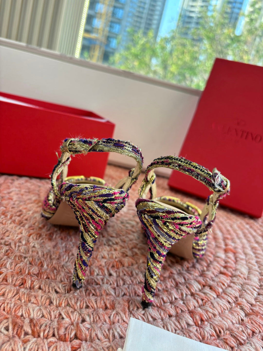 VLogo Signature Slingback 80mm Black Tweed 702208