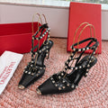 Valentino Rockstud Kidskin Pump 100mm Black Sheepskin 702222