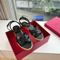 VLTN Bribri Espadrille Sandals Black Leather 933613