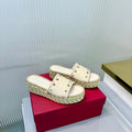 VT 26s Espadrille Slides 5cm White Leather 714909