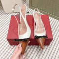 VT 26s Slingback 45 White Brown Calfskin 612239