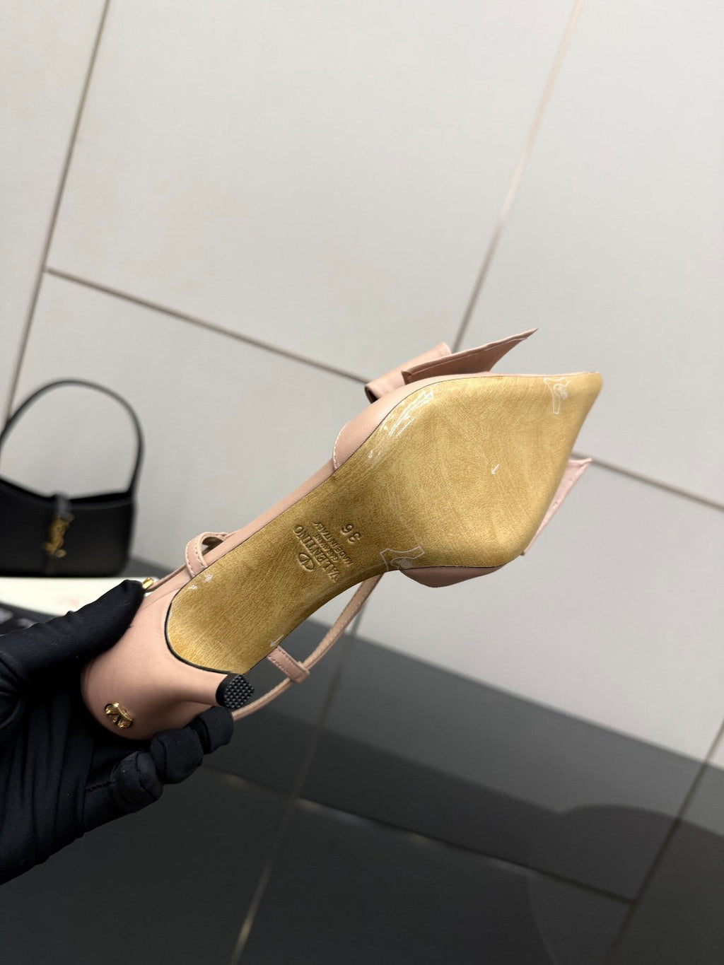 VT Bowow Slingback Pumps 85mm Pink Leather