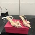 VT Bowow Slingback Pumps 85mm Pink Leather