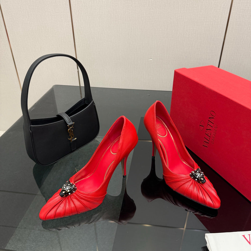 VT Panthea Pumps 105Mm Red Goatskin 630181