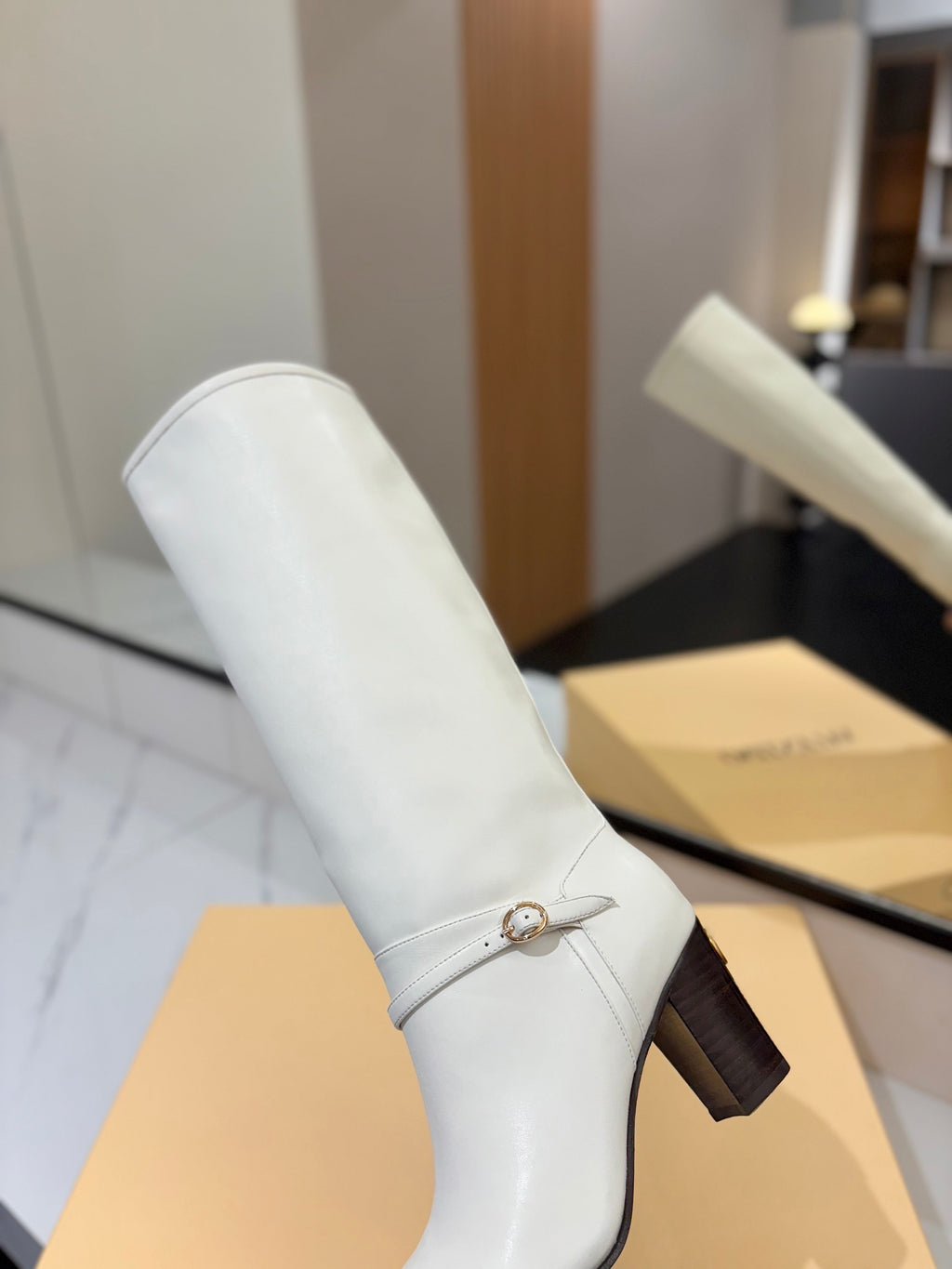 Valentino 2025 Pattie High Boot White Calfskin 560741
