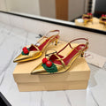 VT Cherryfic Slingback 5cm Gold Leather 666318