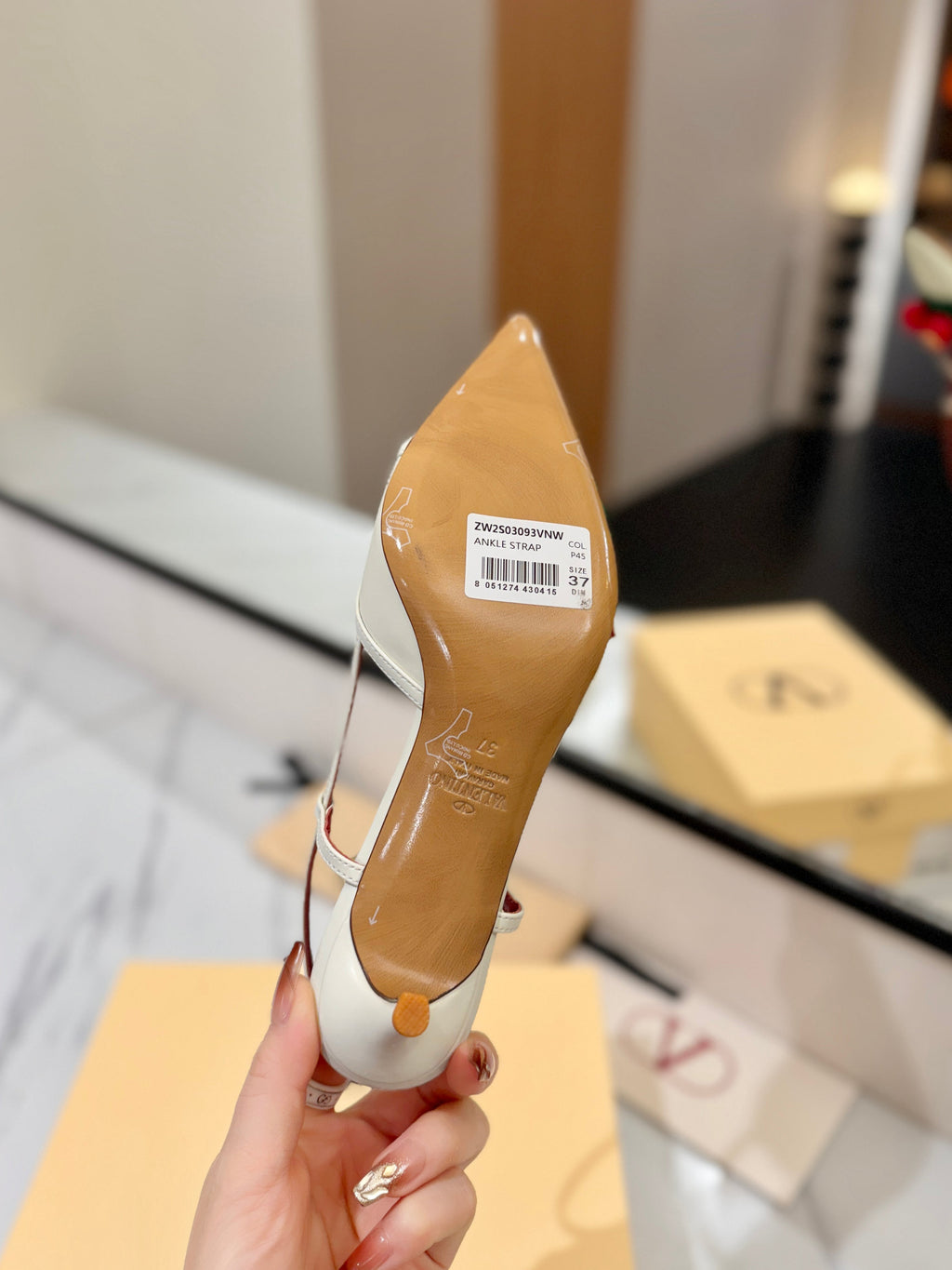 VT Cherryfic Slingback 5cm White Leather 666319