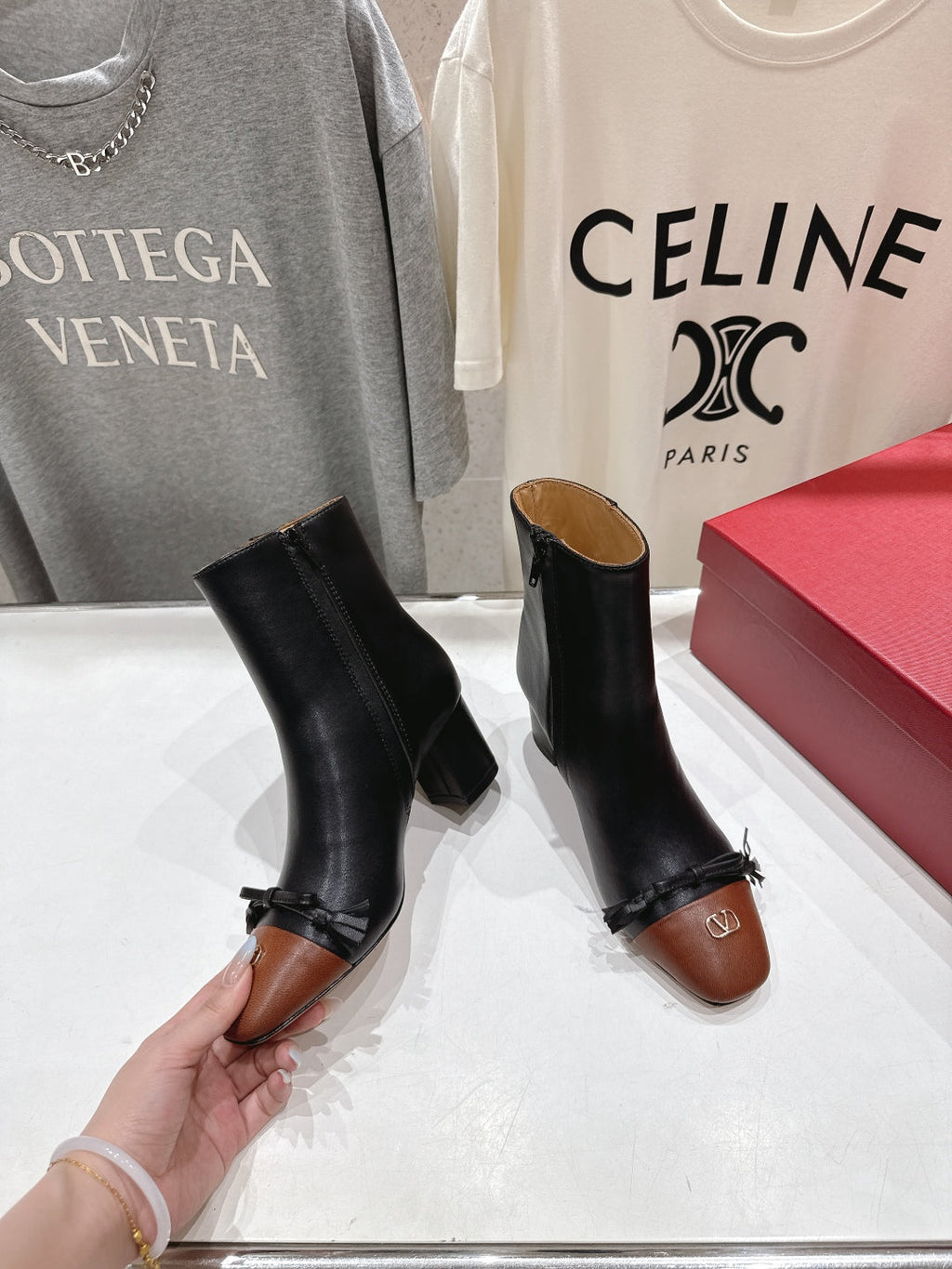 VT Short Boot Black Brown Calfskin 174419