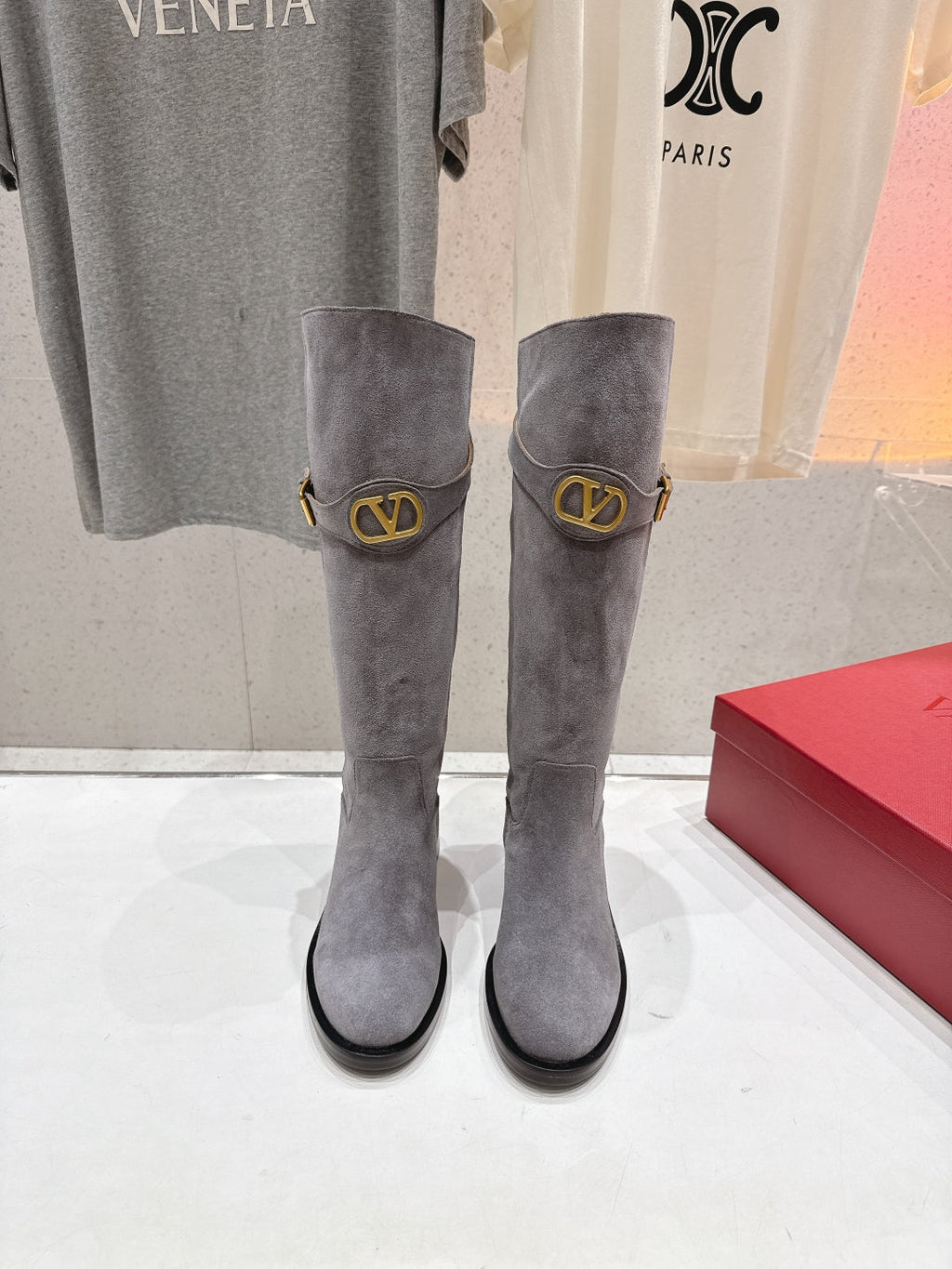 VT long boots gray suede 174423
