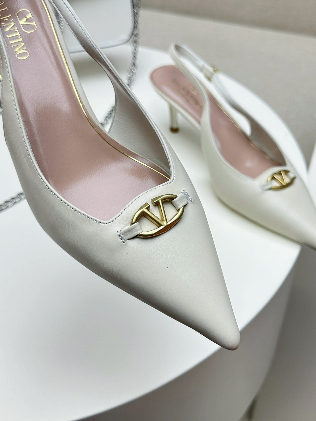 HIGH SLINGBACK 60MM IN WHITE CALFSKIN