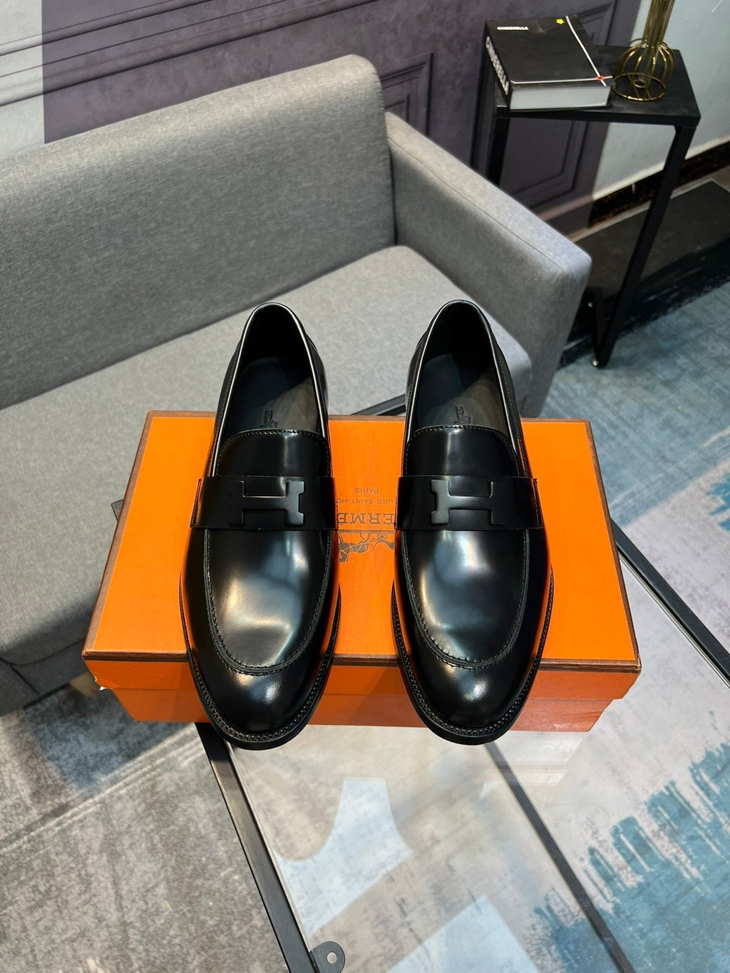 HM PARIS LOAFER GLOSSY BLACK CALFSKIN