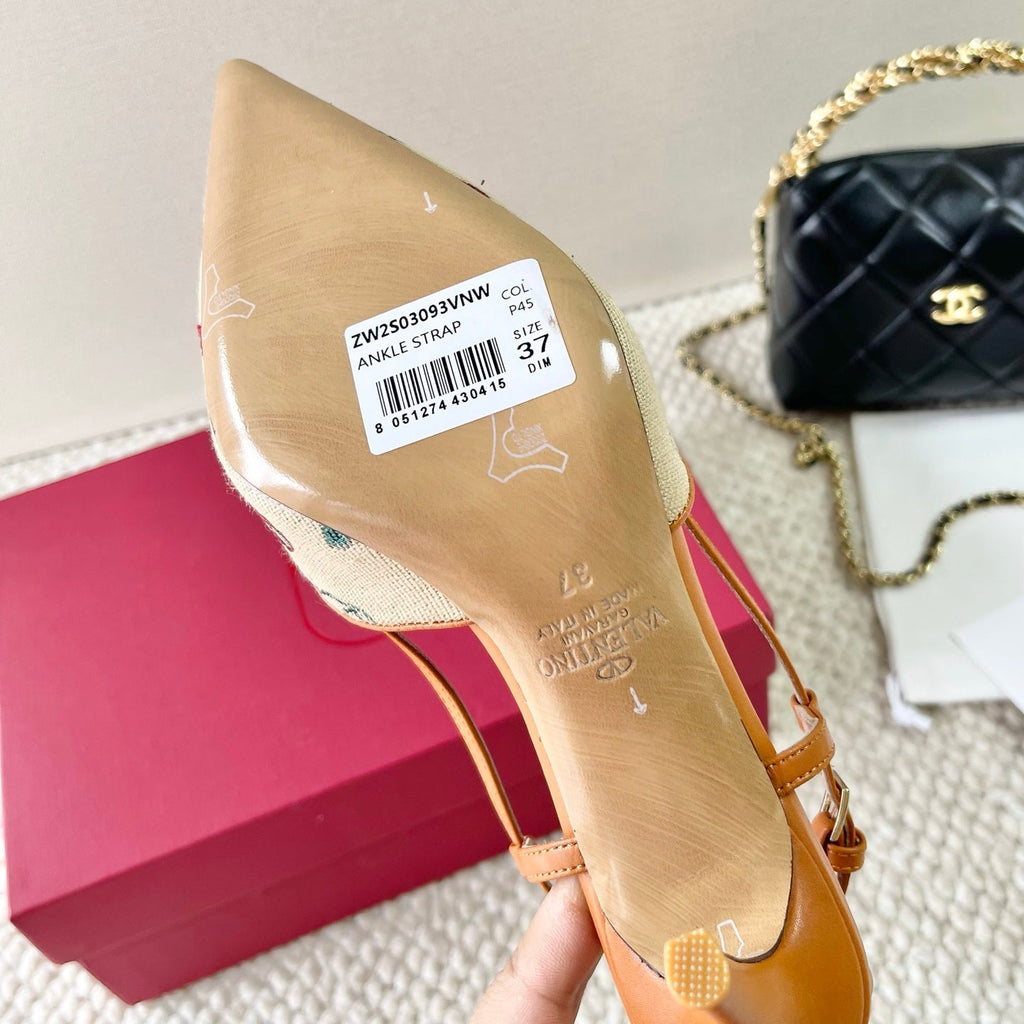 Vlogo Signature Slingback Pumps In Cherryfic Pattern 80mm 310518