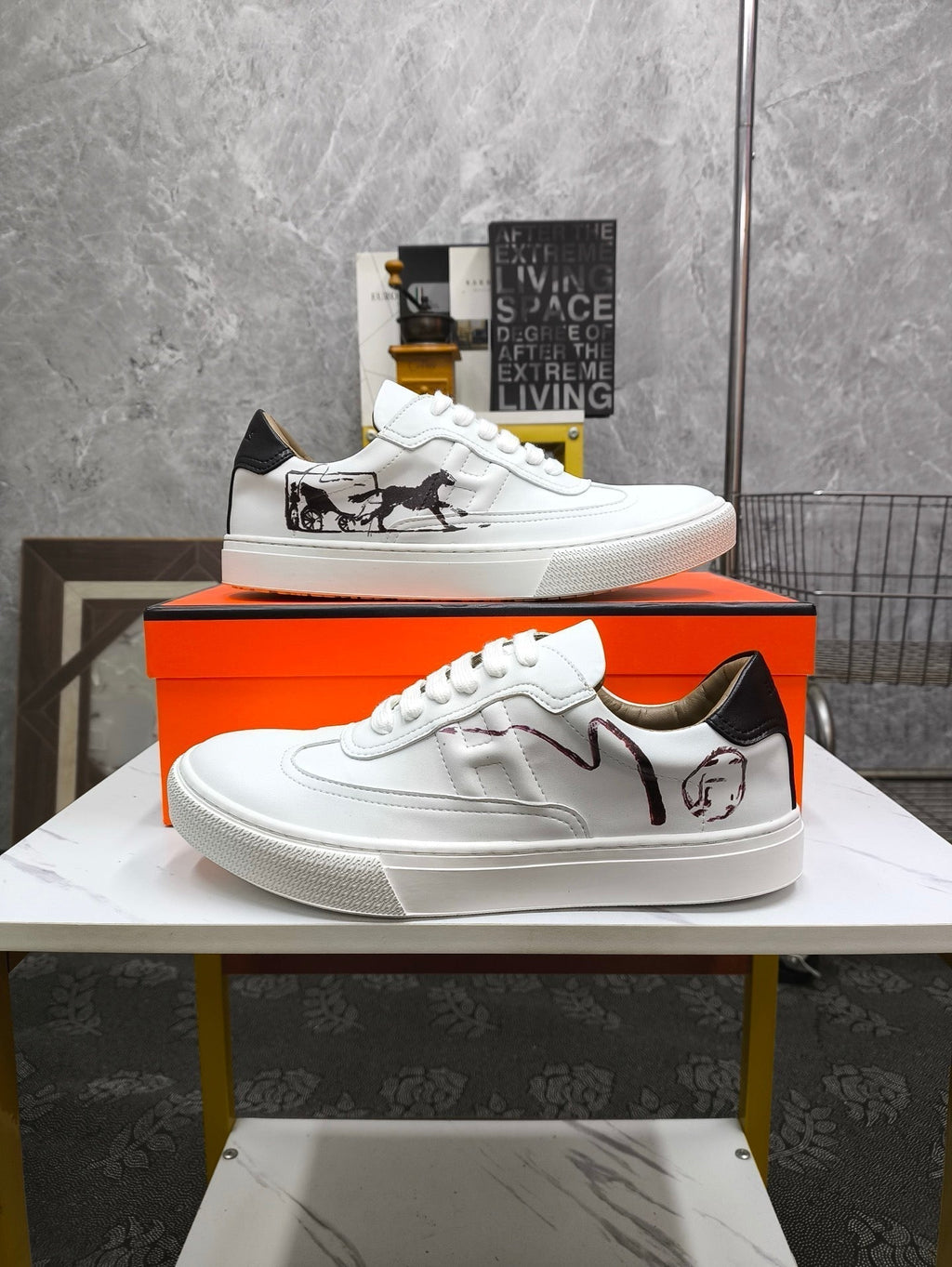 HM Men's Sneaker White Lambskin 543950