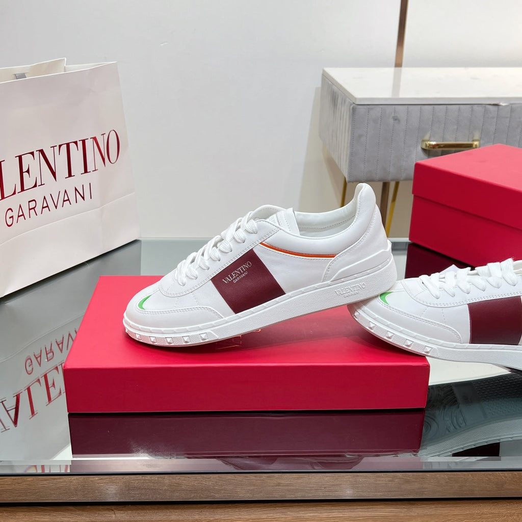 VL 25s Upvillage Sneakers In White Mix Red Lambskin