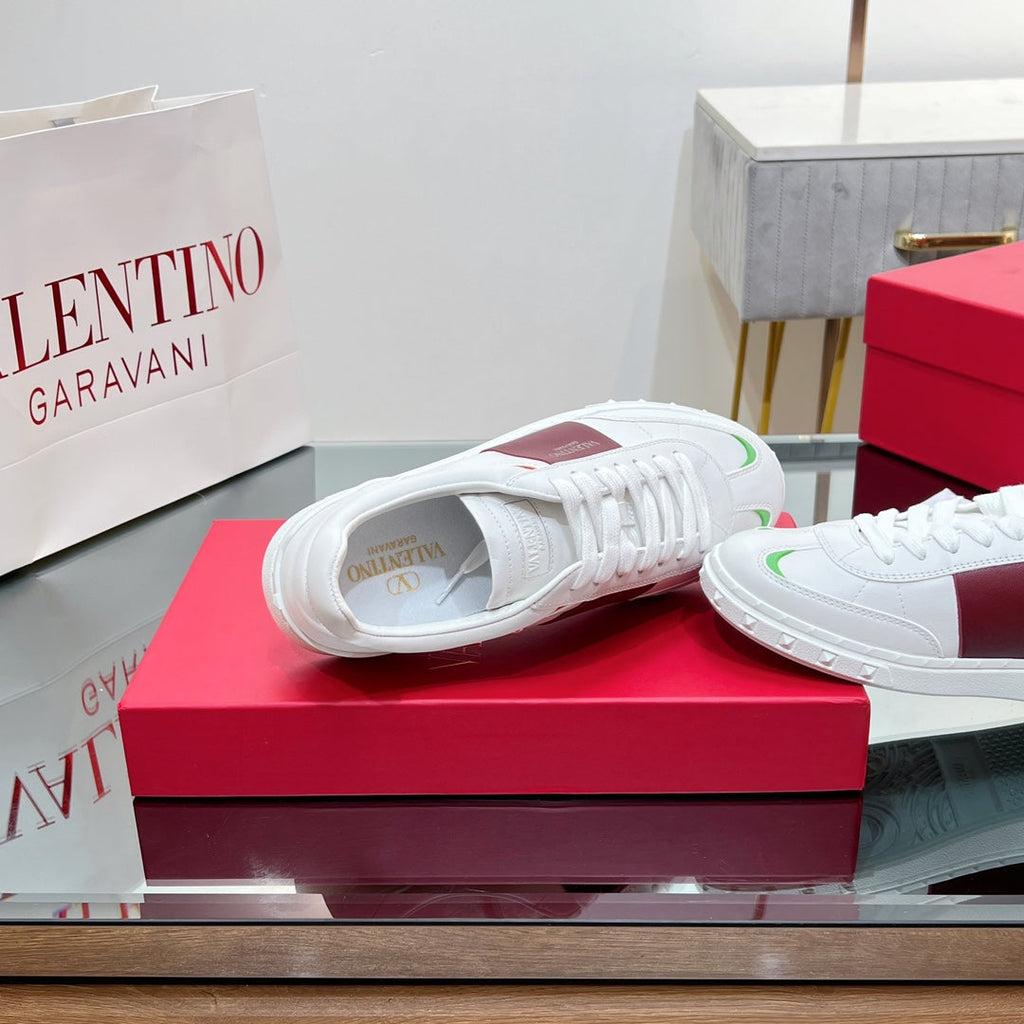 VL 25s Upvillage Sneakers In White Mix Red Lambskin