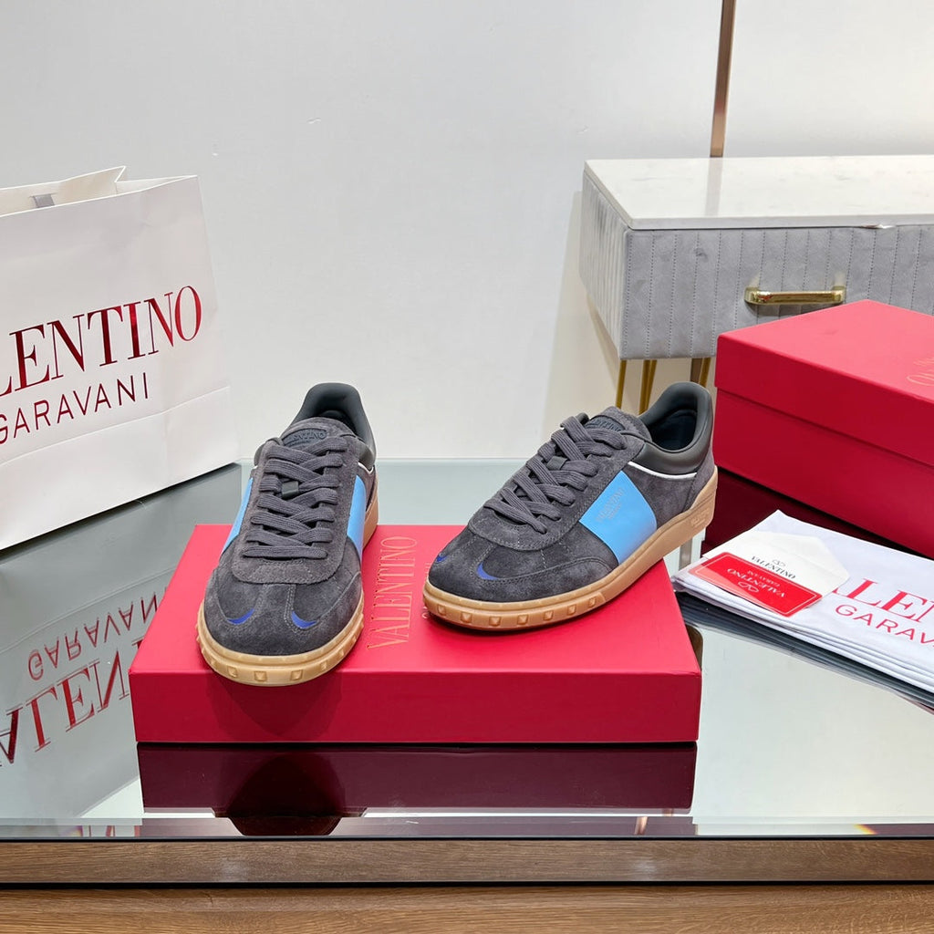 VL 25s Upvillage Sneakers In Dark Grey Mix Blue Suede