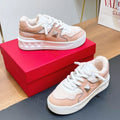 VT 2025 Garavani Sneakers Light Pink Suede Wool Leather 546983