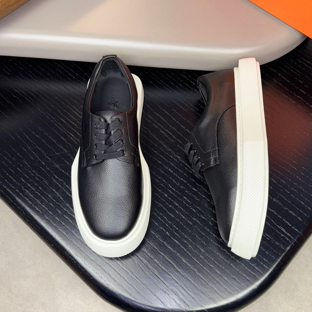HM Men's Eveil Derby Shoe Black Tumbled Calfskin