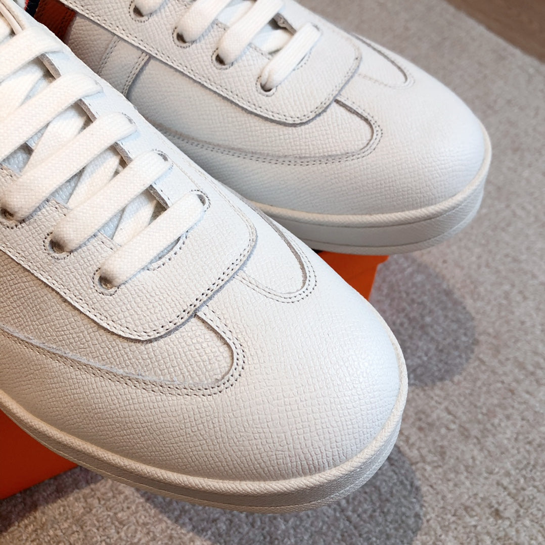 HM BOOMERANG SNEAKER WHITE AND RED CALFSKIN