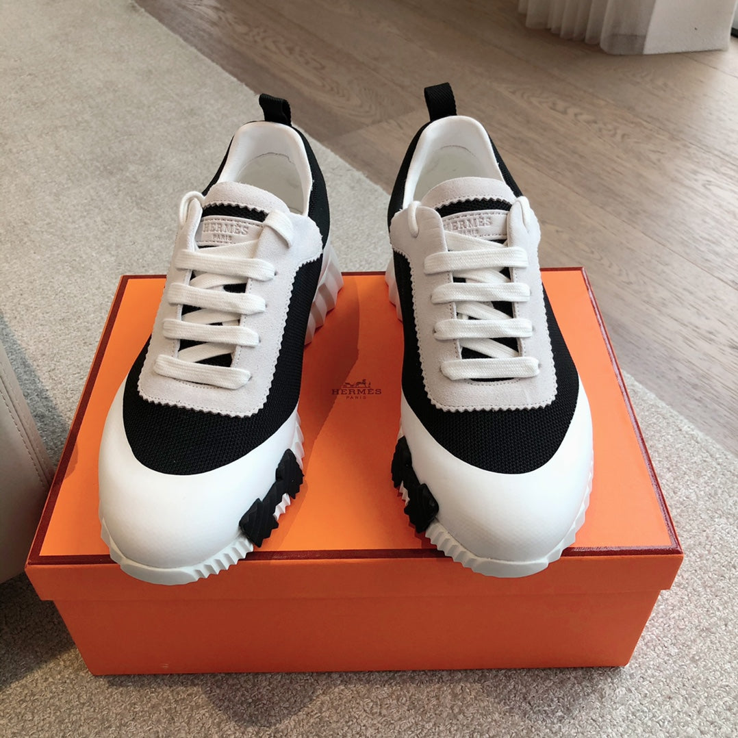 HM Men's 25 Bouncing Sneaker Black Mesh Cowhide 639246