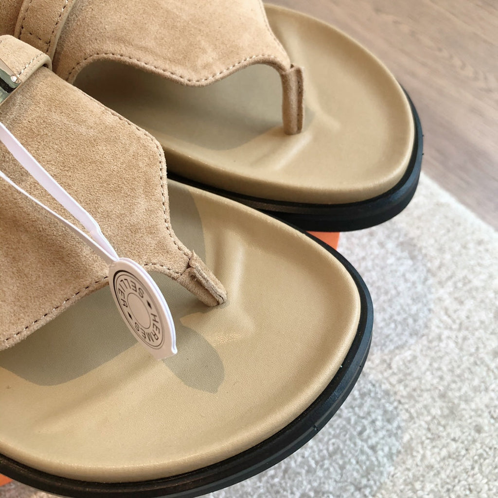 HERMES EMPIRE SANDAL PEANUT SUEDE