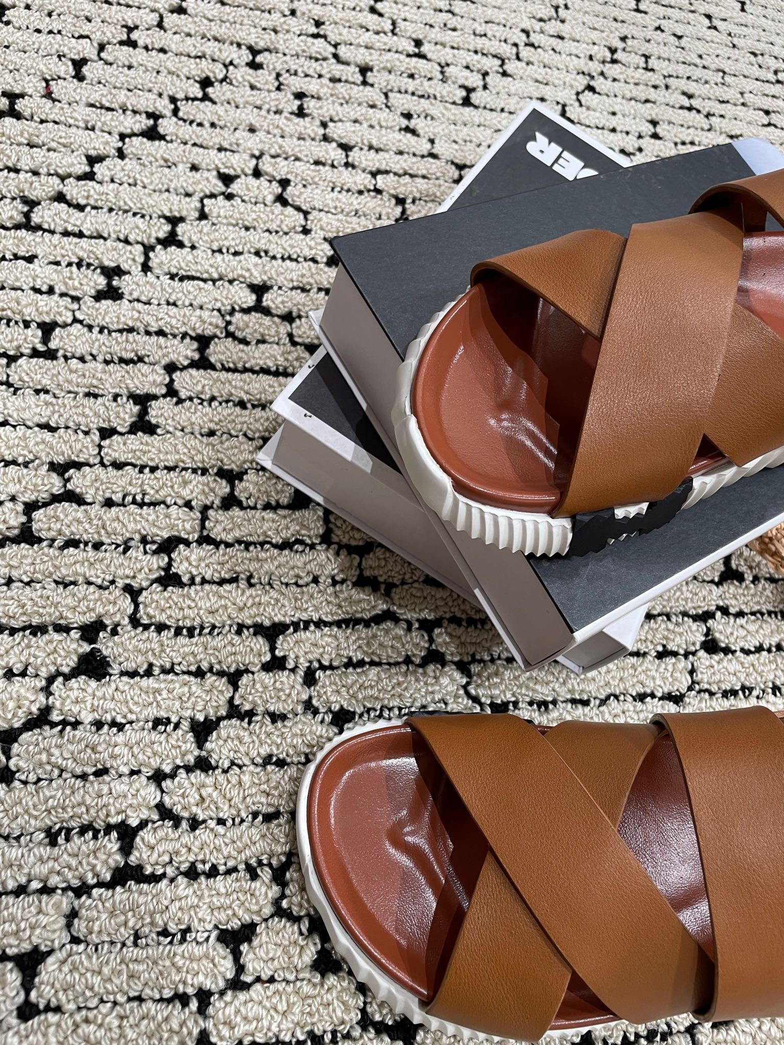 HERMES ELECTRIC SANDAL CHOCOLATE CALFSKIN