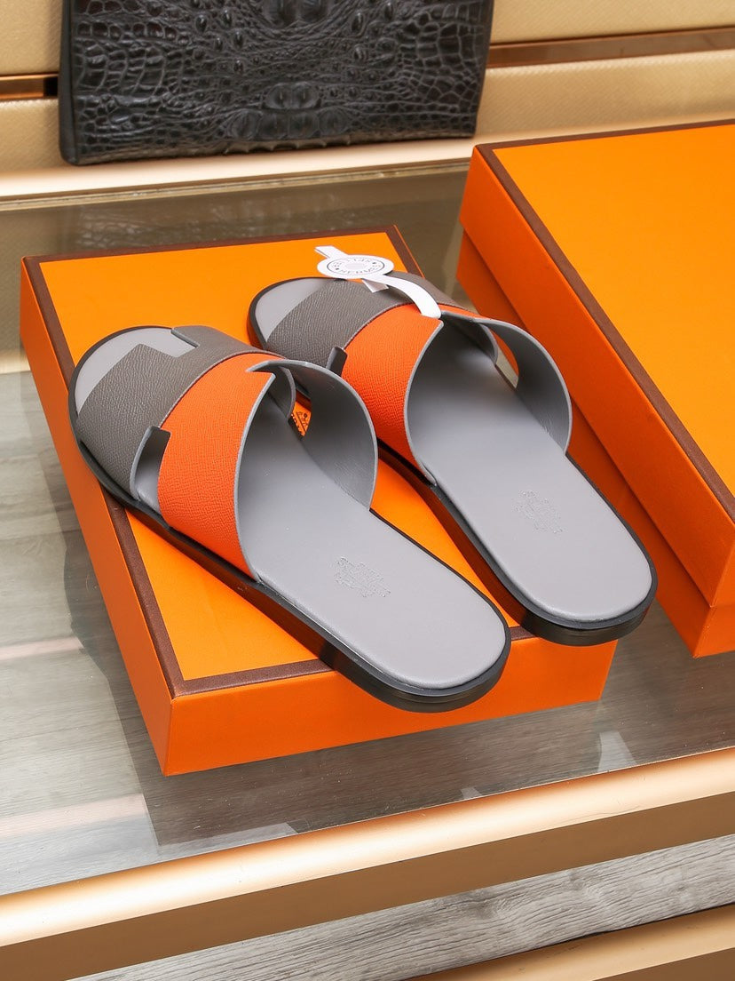 HM IZMIR SANDAL GRAY AND TIGER LAMBSKIN