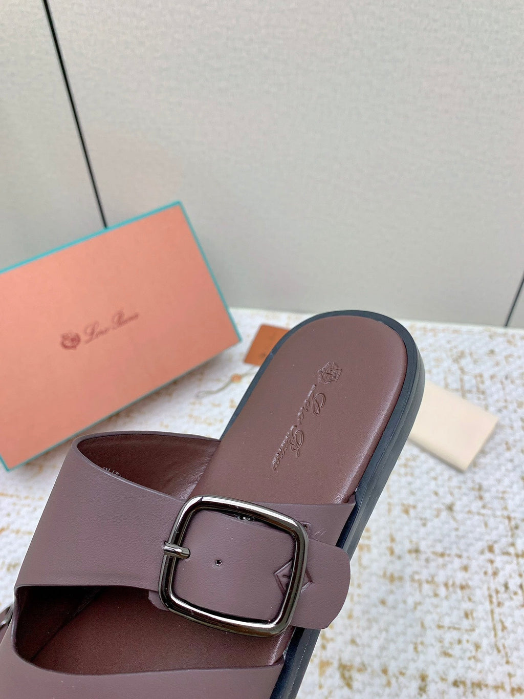 LP Men Sandals In Classic Brown Calfskin