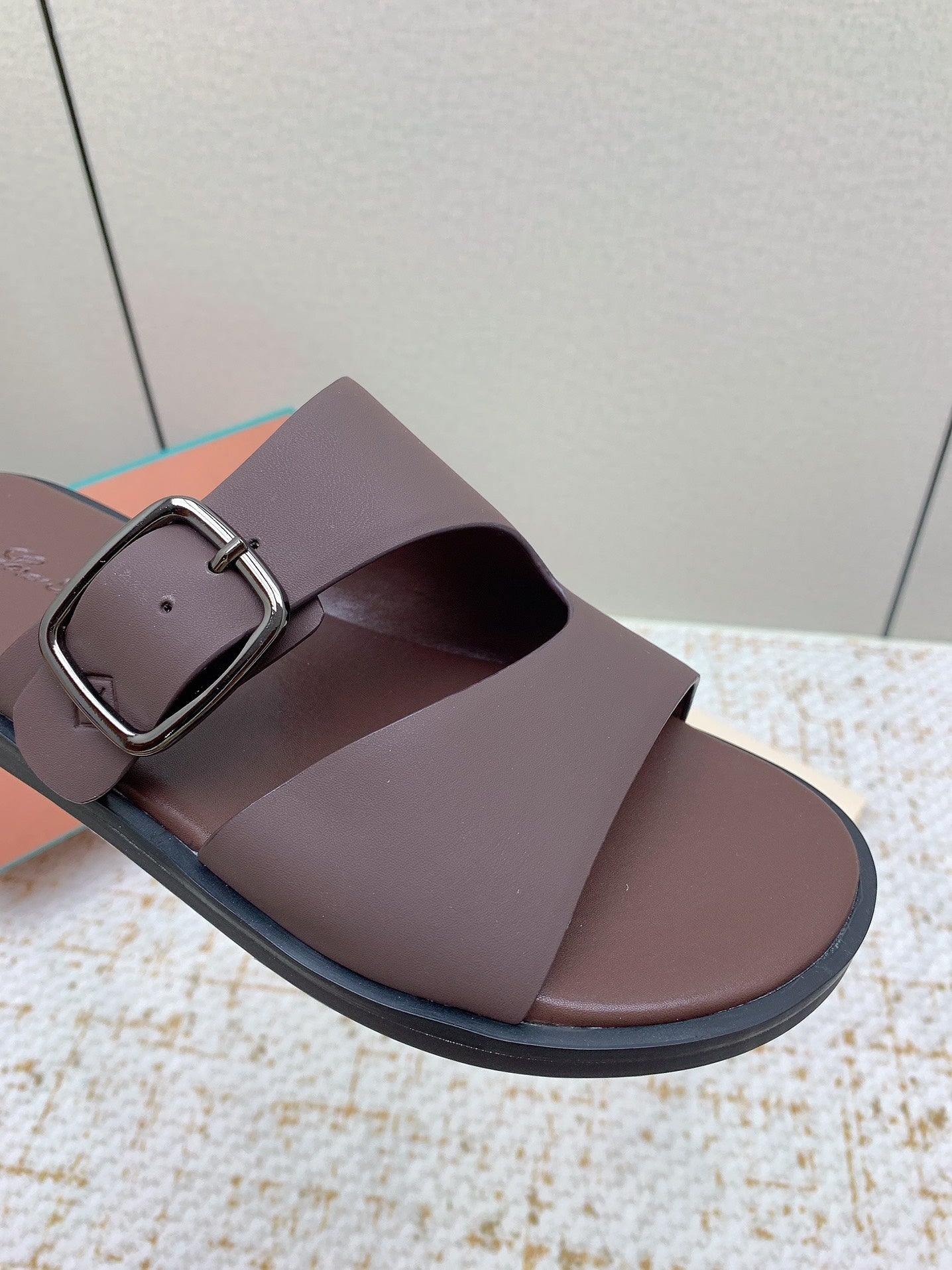 LP Men Sandals In Classic Brown Calfskin