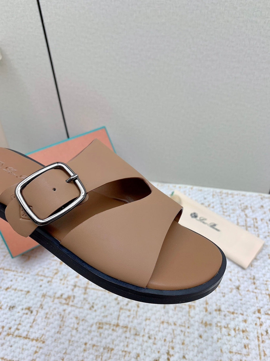 LP Men Sandals In Light Brown Calfskin
